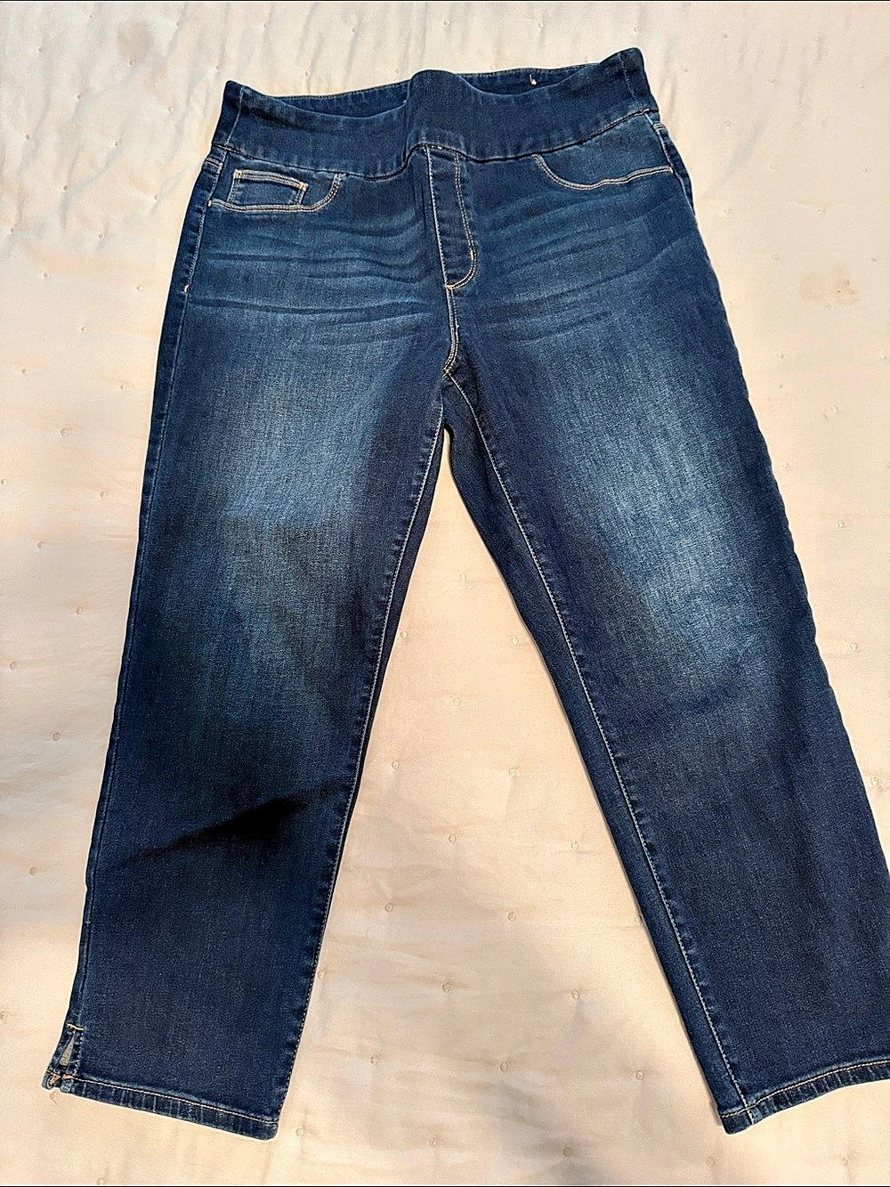 Chico's So Slimming Slim Leg Crop Jeans Blue Waist 14W